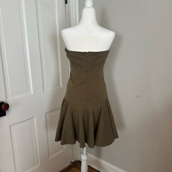 See by Chloe Olive Green Strapless Dress 10 EUC - Picture 3 of 9